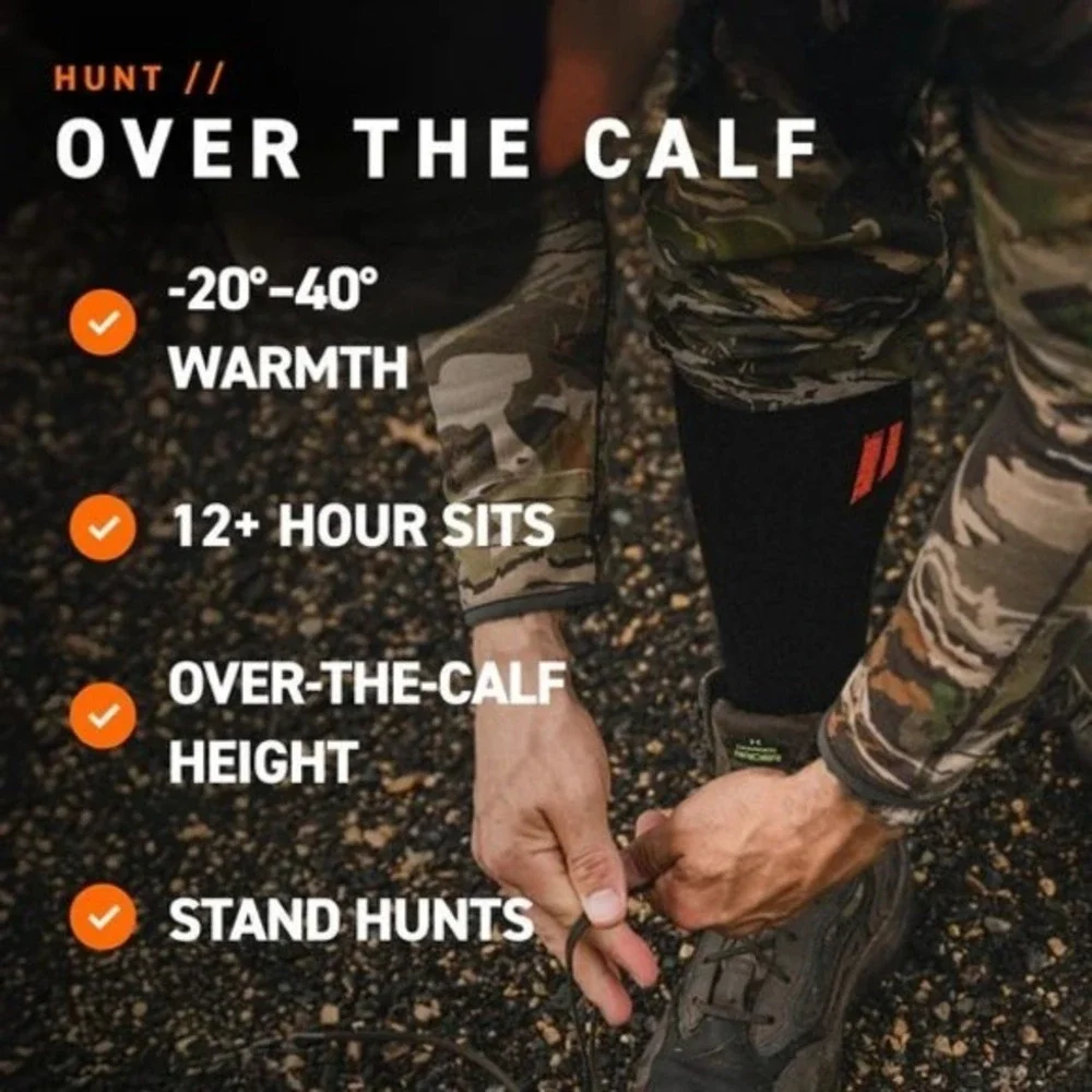Hollow Hunt Over The Calf Socks‎ Black Orange Large New With Tags
